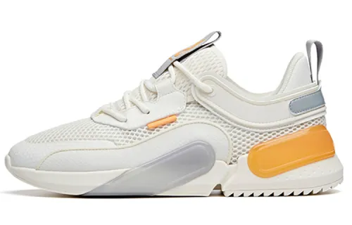 Anta Rubik's Cube Anti-Slip And Wear-Resistant Lightweight Low-Top Sports Casual Shoes Men's White Yellow