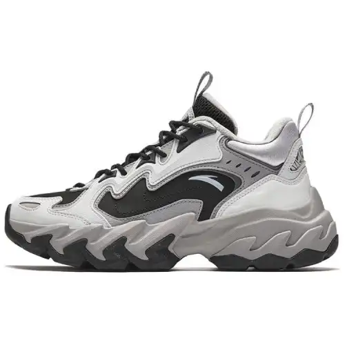 Anta Rock Fleece Lined Comfortable Slip Resistant Thermal Mid top Casual Shoes Women's Gray Black
