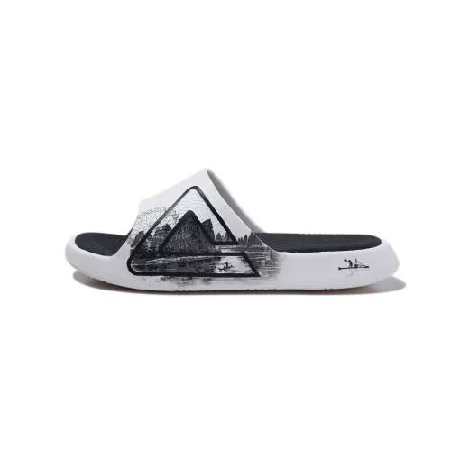 PEAK Tai Ji2.0 Slip Resistant Odor Resistant Abrasion Resistant Slide Slippers Unisex Ivory Dark Gray