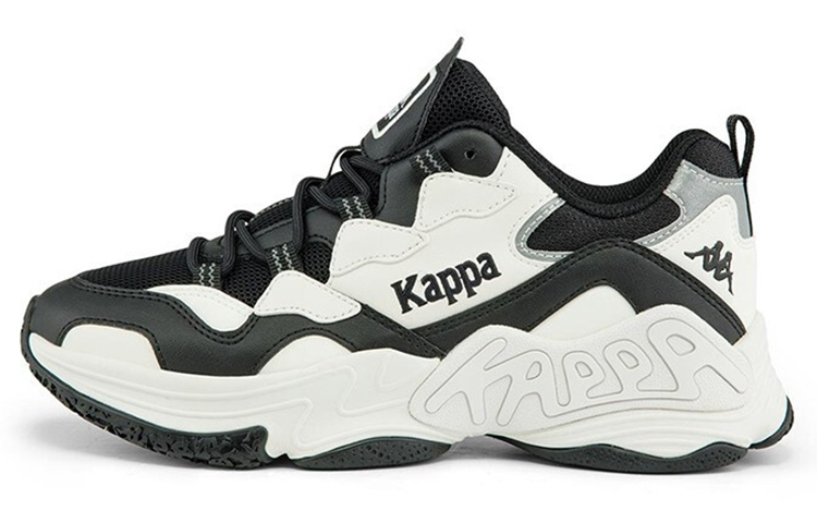 Kappa Shock Absorbing, Non Slip, Wear Resistant, Breathable And Lightweight Low top Casual Shoes GS Black White