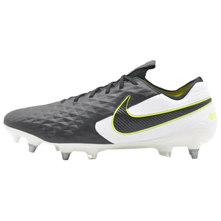 Nike Tiempo Legend 8 Elite Slip Resistant Abrasion Resistant Soccer Shoes Men's White Black