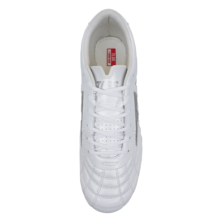 TLSS. MG Multi Ground Artificial Turf Cushioning Lightweight Soccer Shoes Men’s White Silver
