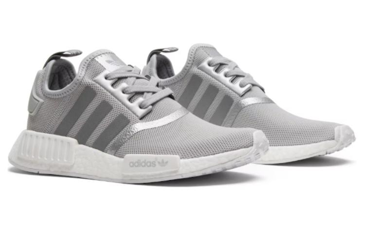 Женские кроссовки adidas originals NMD_R1 Silver Metal (серо-белые) — Серый / белый — фото 4