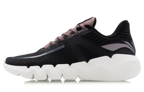 Li Ning LN Fle Lively Cushioning Abrasion Resistant Breathable Lightweight Low top Casual Shoes Women's Black Purple