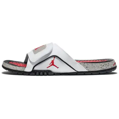 Air Jordan Hydro 4 Retro White Red Slippers