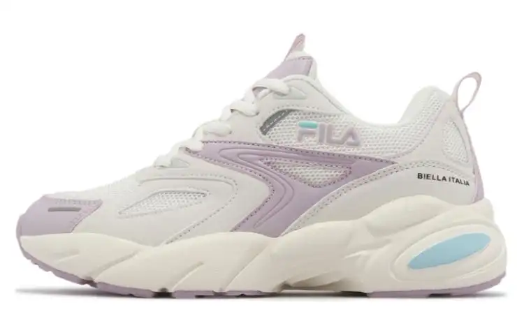 FILA Defender Cushioning, Wear Resistant Low top Casual Shoes Women's White Purple