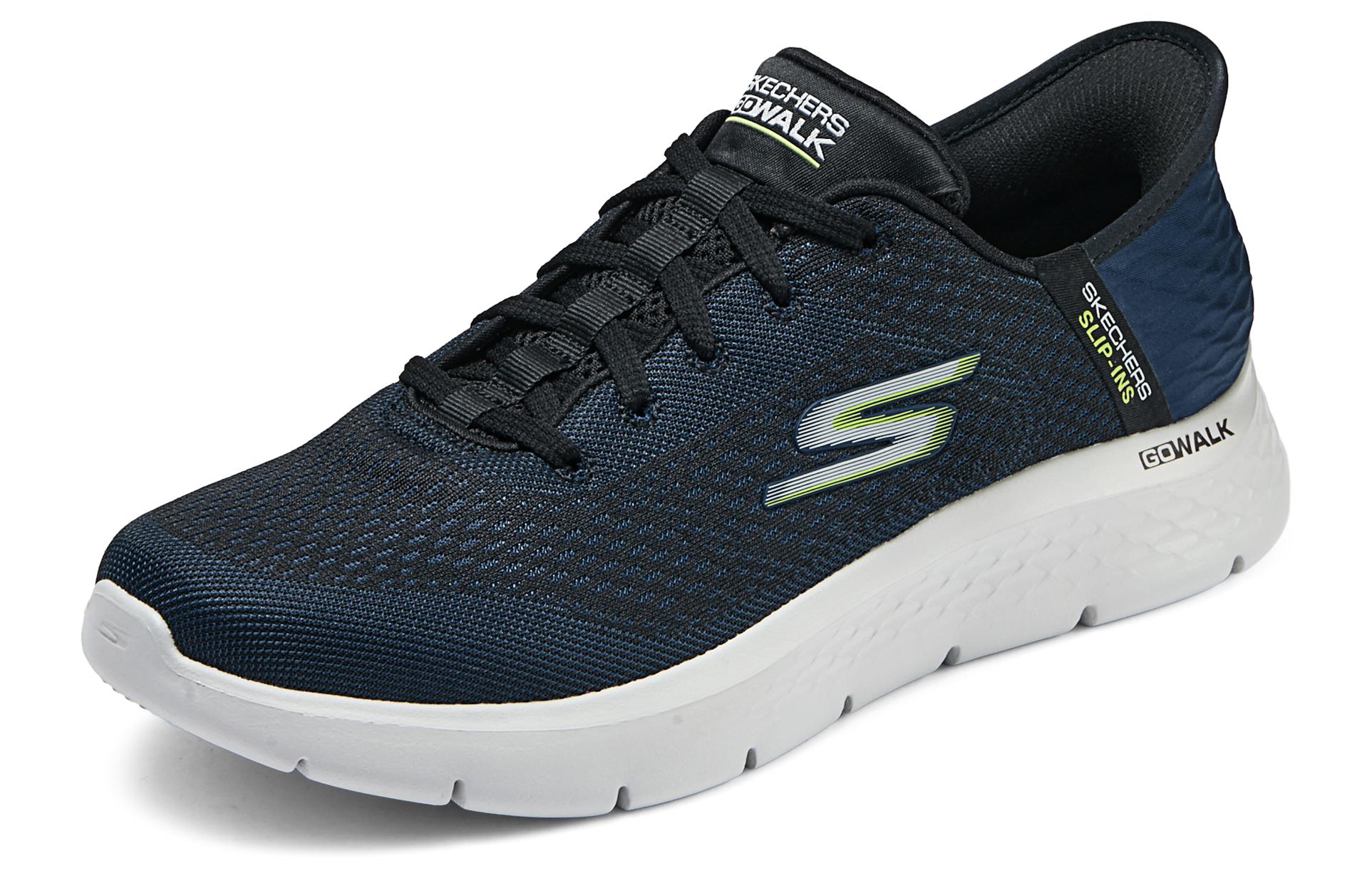Skechers Go Walk Fle Hands Free Slip Ins Fabric Cushioning Low top Casual Shoes Men’s Marine Blue