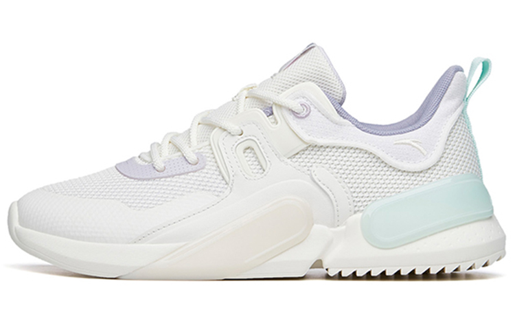 ANTA Rubik's Cube Casual Shoes Women's Low Top Ivory White/Misty Purple