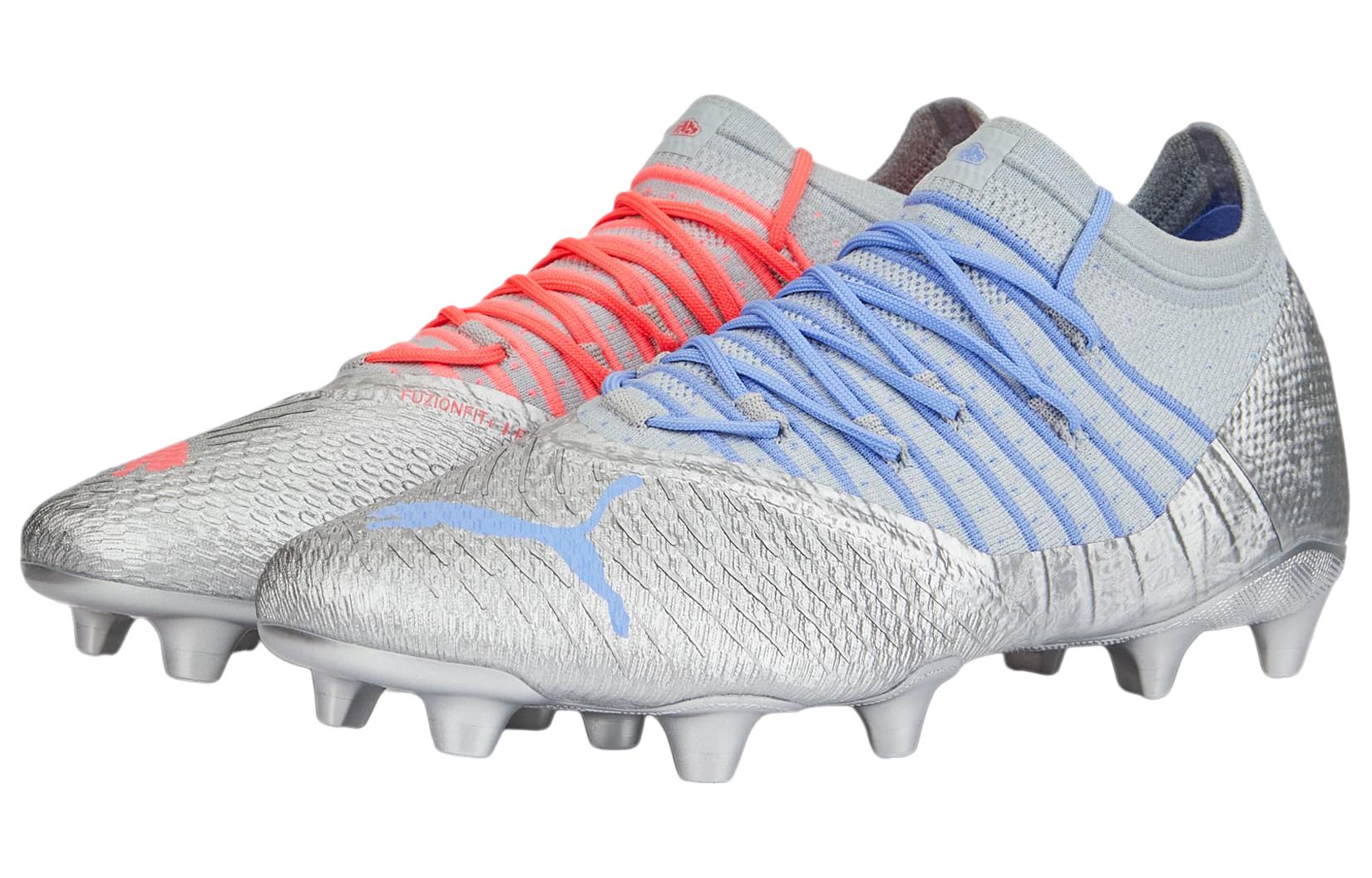 Мужские бутсы PUMA Future 1.4 Njr Rare (серебристо-синие) — Серебристый / синий / красный — фото 3