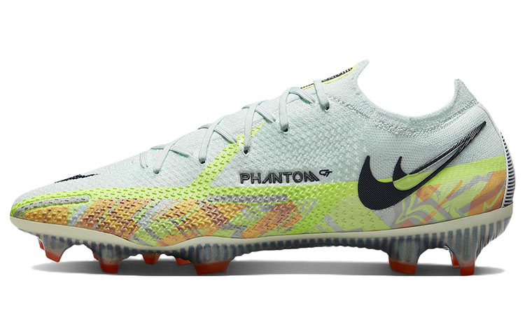 Nike Phantom GT2 2 Elite round head lace FG (gel spikes) Natural grass Football shoes Men's blue and green