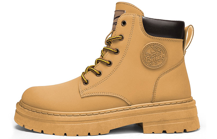 Warrior Warrior British style classic rhubarb boots, velvet warm outdoor shoes, high-value casual shoes, comfortable and wear-resistant thick soles, Martin boots, same style for men and women