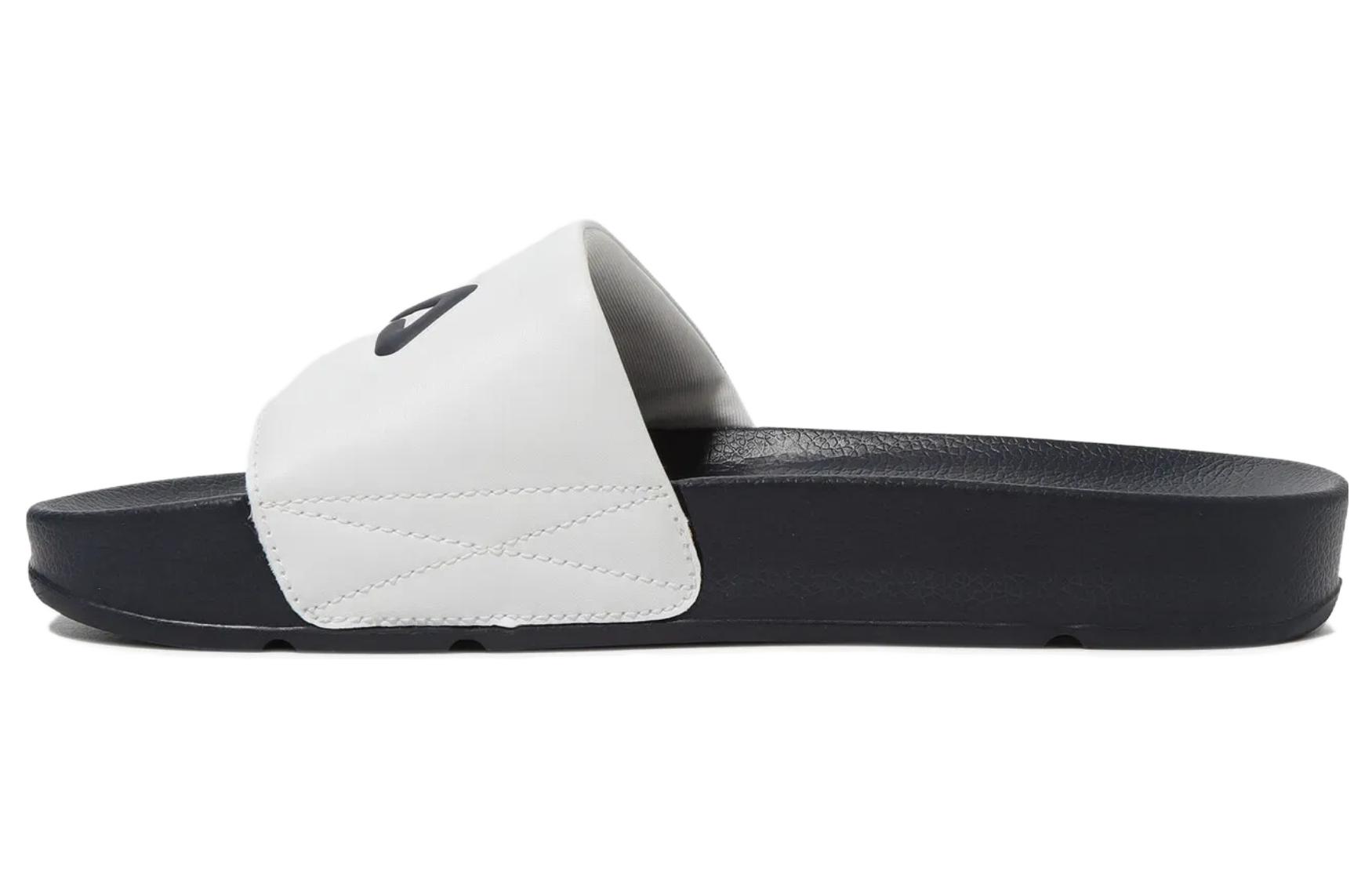 FILA Drifter Rubber Sole Abrasion Resistant Abrasion Resistant Slide Slippers Unisex White Black Korean Style