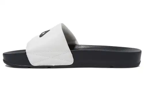 FILA Drifter Rubber Sole Abrasion Resistant Abrasion Resistant Slide Slippers Unisex White Black Korean Style