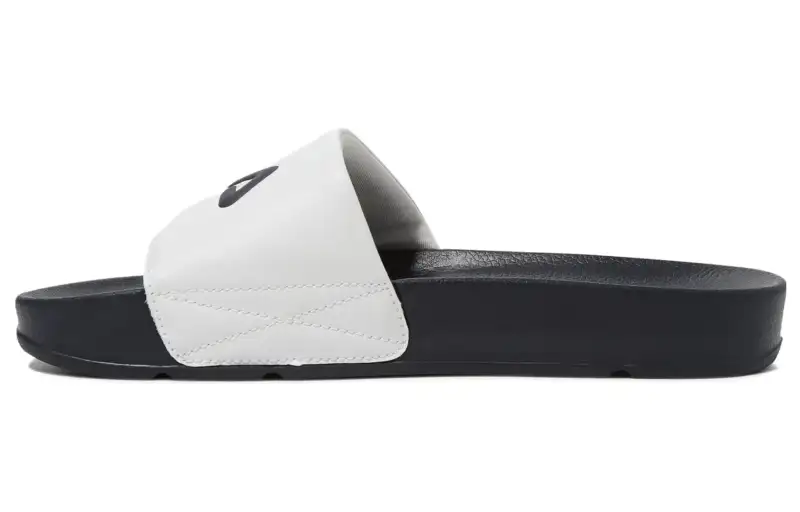 FILA Drifter Rubber Sole Abrasion Resistant Abrasion Resistant Slide Slippers Unisex White Black Korean Style
