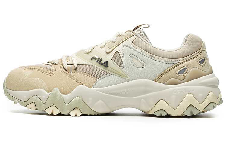 FILA Oakmont 2 Textile, Synthetic Leather, TPU Vintage Low top Casual Shoes Men's Sandy/Pelican Color