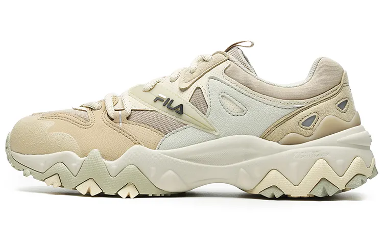 FILA Oakmont 2 Textile, Synthetic Leather, TPU Vintage Low top Casual Shoes Men's Sandy/Pelican Color