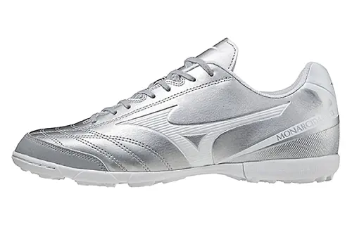 Mizuno TF Turf Artificial Leather Cushioning Abrasion Resistant Breathable Soccer Shoes Unisex Silver