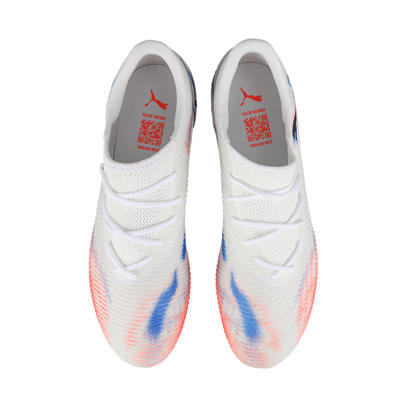PUMA FUTURE 8 MG Multi Ground Abrasion Resistant Soccer Shoes Unisex White Red