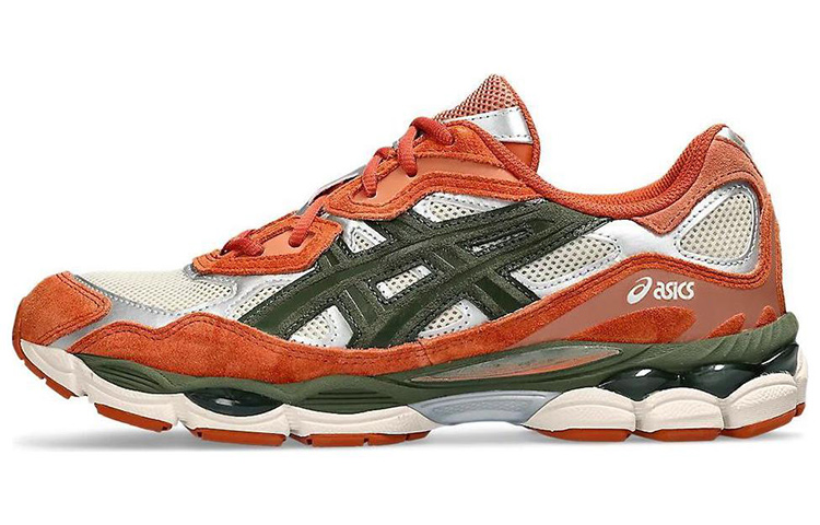 ASICS Gel NYC Oatmeal Forest Green Orange