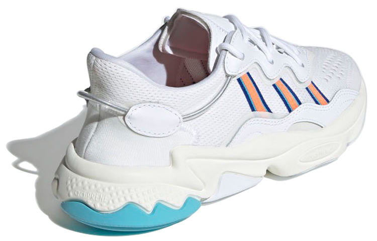 Женские кроссовки adidas originals Ozweego (бело-серо-оранжевые) — фото 3