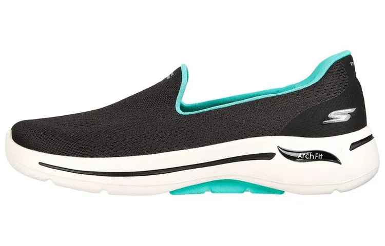 Skechers Go Walk Arch Fit Fabric Low top Casual Shoes Women's Black Blue