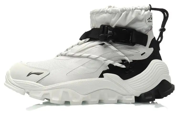 Li Ning Aurora Mountain Travel High top Sports Casual Shoes Men's White Black
