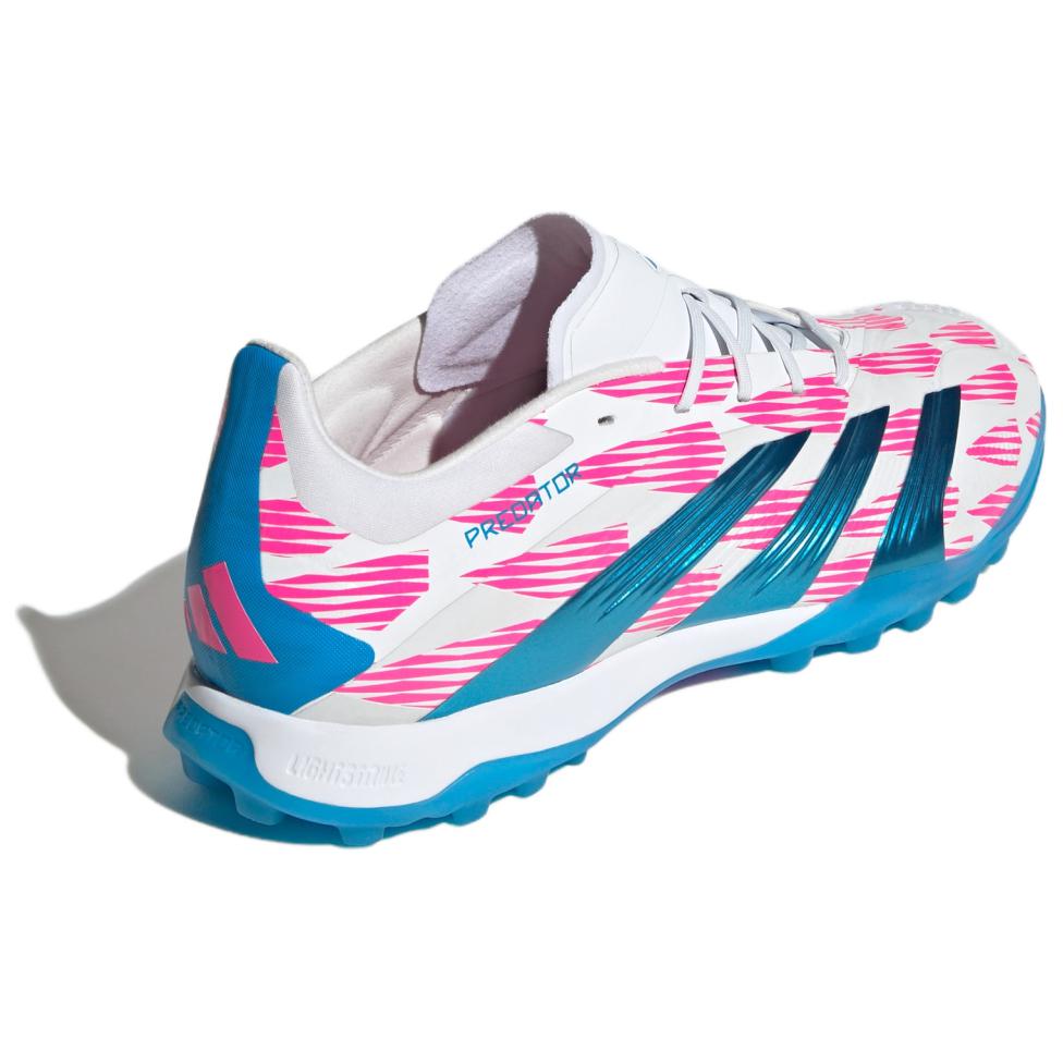 Adidas PREDATOR ELITE TF Turf Artificial Turf Slip Resistant Abrasion Resistant Soccer Shoes Unisex White Pink