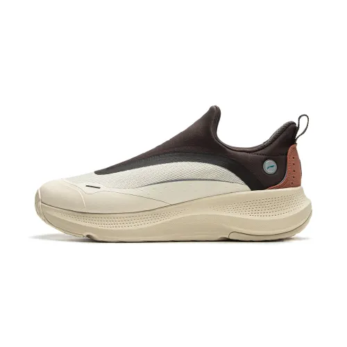 Li Ning SOFT GO Cushioning Slip Resistant Abrasion Resistant Low top Casual Shoes Men's Oat Gray