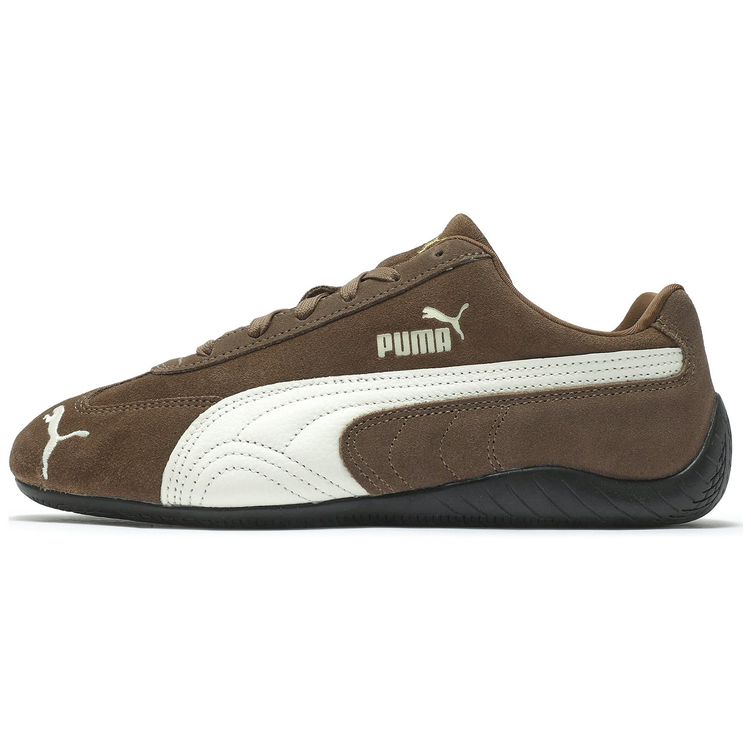 PUMA Puma Speedcat Series Cow Split Leather Domestic Version Comfortable and Fashionable Racing Shoes Thin-soled Shoes Lychee Leather Runway Logo Outdoor Warmth Couple Shoes Wear-Resistant Low-top Lifestyle Shoes Unisex Dark Brown