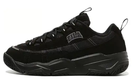 FILA Textile, Leather Low top Casual Shoes Unisex Black