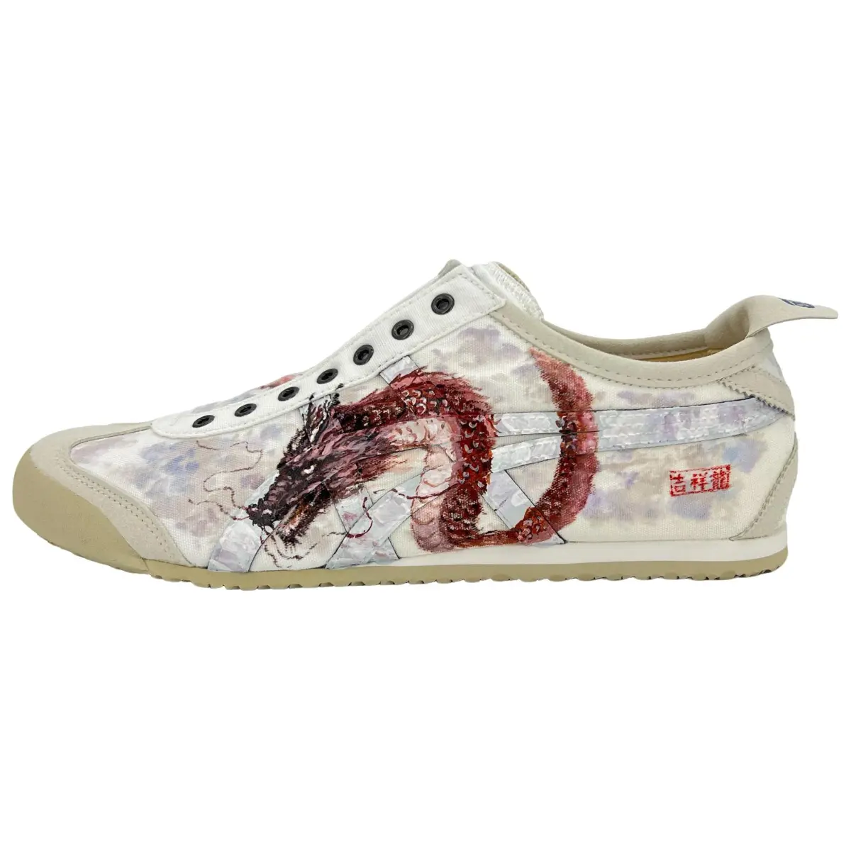 Onitsuka Tiger MEXICO 66 Slip Resistant, Abrasion Resistant, Breathable Low top Casual Shoes Unisex White Red