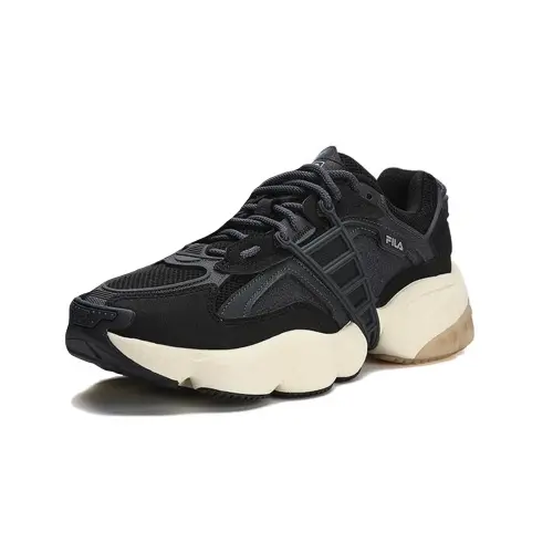 FILA LADDER Mesh, Synthetic Leather Low top Casual Shoes Men's Black