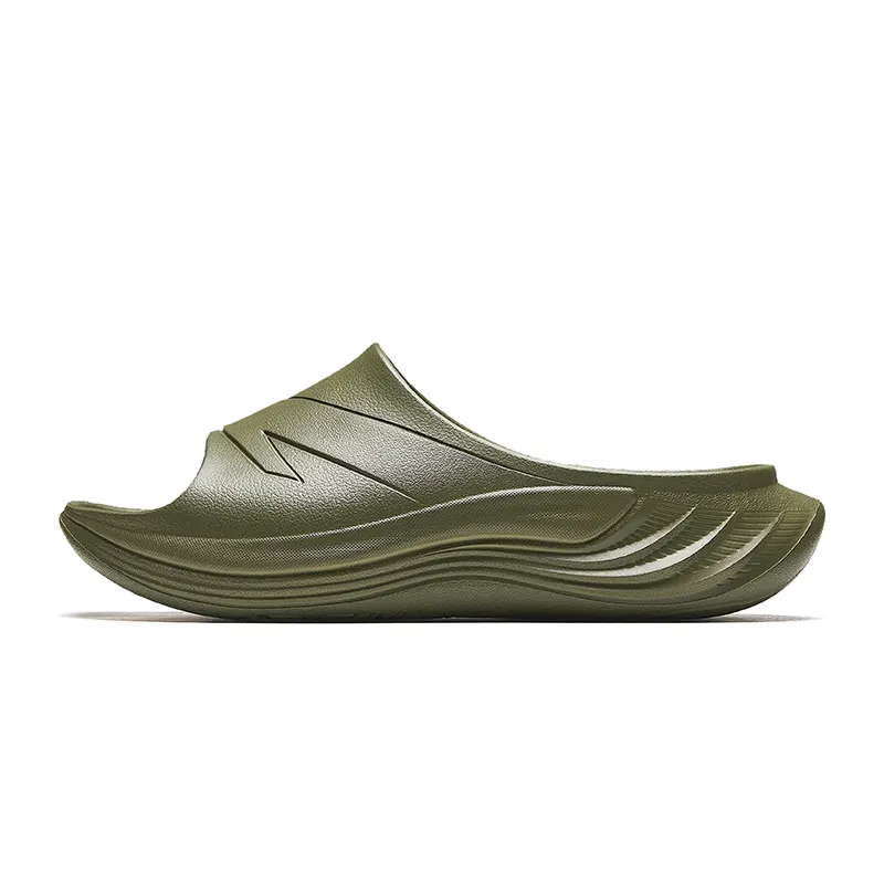 Anta Cushioning Slip Resistant Odor Resistant Cushioning Slip Resistant Odor Resistant Slide Slippers Men's Green
