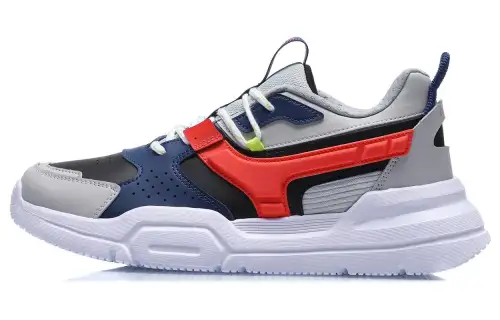 Li Ning Lite Abrasion Resistant Breathable Low top Sports Casual Shoes Men's Gray Black Red