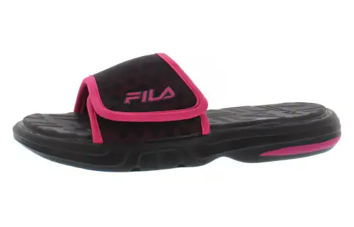 FILA Comfortable And Trendy Slip Resistant Slide Slippers Women's Black