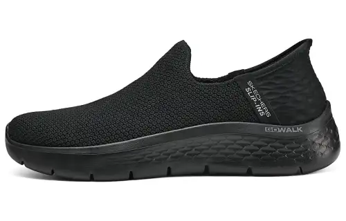Skechers Go Walk Fle Mesh Cushioning Abrasion Resistant Breathable Low top Casual Shoes Women's Black