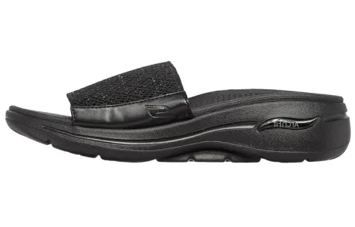 Skechers Go Walk Arch Fit Slide Slippers Women's All Black