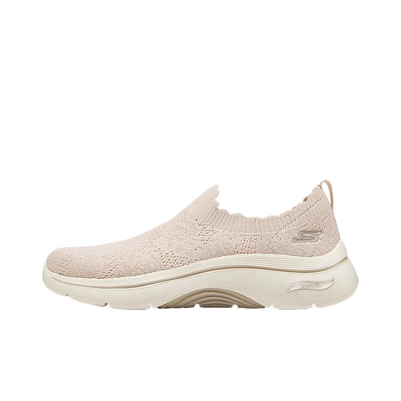 Skechers GO Walk Arch Fit 2.0 Comfortable Cushioning Low top Casual Shoes Women’s Beige Pink