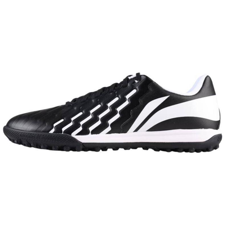 Li Ning Brocade TF Turf Artificial Turf Synthetic Leather Cushioning, Wear Resistant Soccer Shoes Men’s Black White