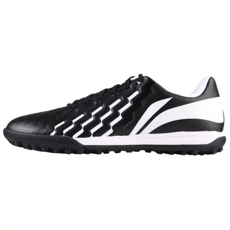 Li Ning Brocade TF Turf Artificial Turf Synthetic Leather Cushioning, Wear Resistant Soccer Shoes Men's Black White