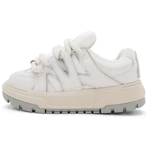 MLB Chunky Liner Slip Resistant Abrasion Resistant Low top Casual Shoes Unisex Ecru