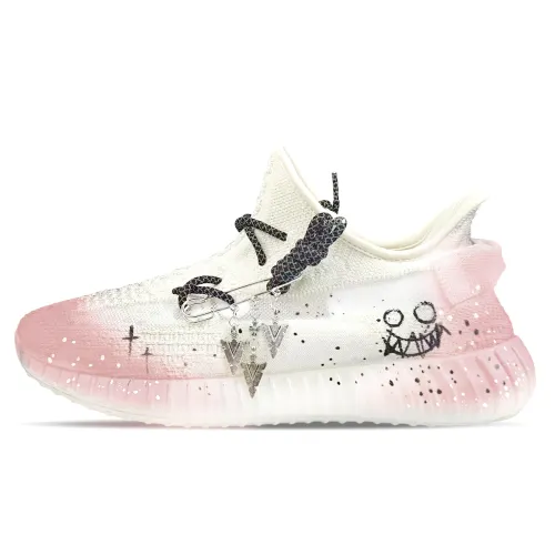 Adidas Originals Yeezy Boost 350 V2 Abrasion Resistant Abrasion Resistant Low top Casual Shoes Unisex White Pink