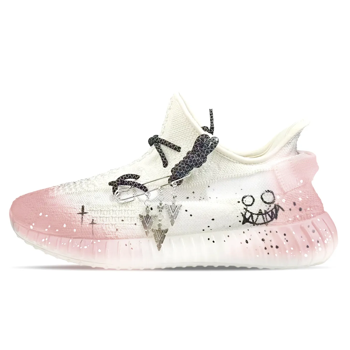 Adidas Originals Yeezy Boost 350 V2 Abrasion Resistant Abrasion Resistant Low top Casual Shoes Unisex White Pink