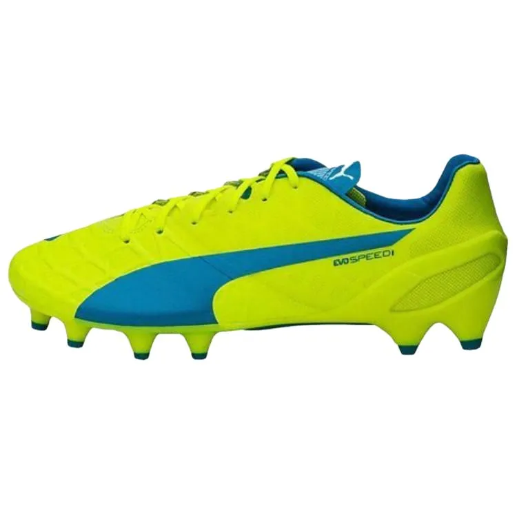 PUMA FG Firm Ground Abrasion Resistant Soccer Shoes Men's Green Blue