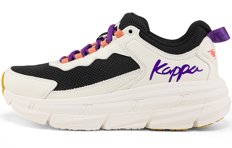 Kappa Synthetic Leather, Textile Retro Sports Breathable And Lightweight Low top Casual Shoes Unisex Black