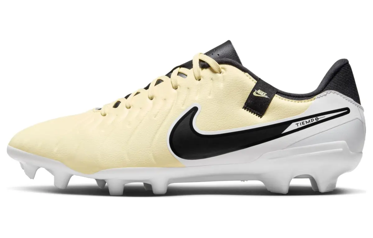 Nike Tiempo Legend 10 Artificial Turf Abrasion Resistant Slip Resistant Soccer Shoes Men's Yellow White Black