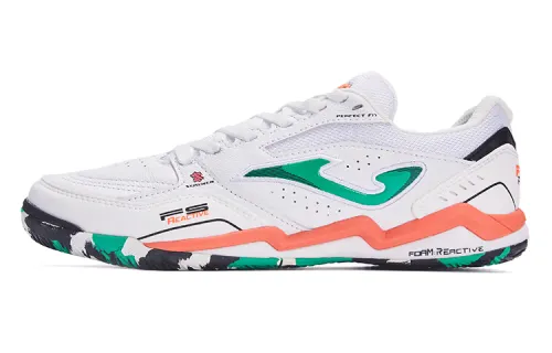 Joma IC/in Leather Slip Resistant Abrasion Resistant Soccer Shoes Men's White Green