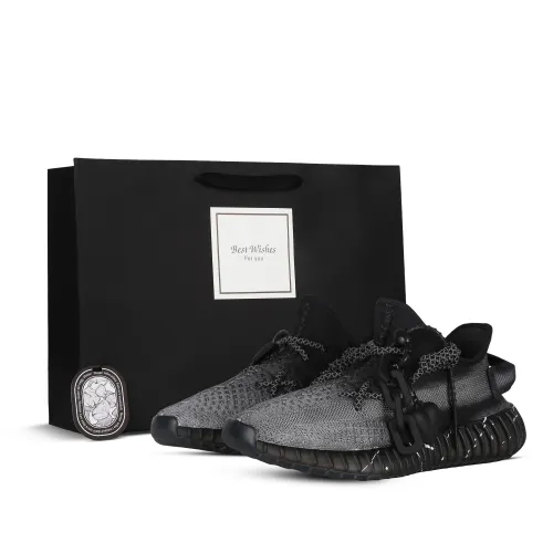 Adidas Originals Yeezy Boost 350 V2 Know White, Guard Black Breathable Moisture Wicking Coverage Low top Casual Shoes