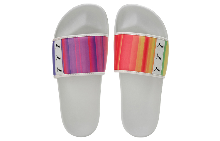Женские сандалии PUMA Leadcat FTR Rainbow (бело-разноцветные) — фото 3