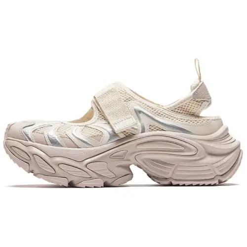 Anta Star Moon Abrasion Resistant Height Increasing Low top Casual Shoes Women's Pink Silver